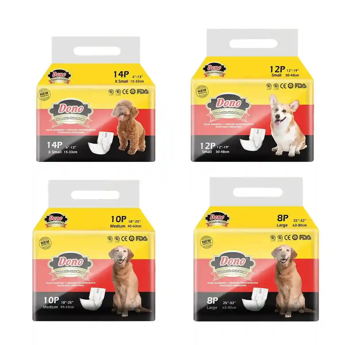 Male Dog Diapers Adjustable Fit Leak-Proof with Wetness Indicator - Image 3