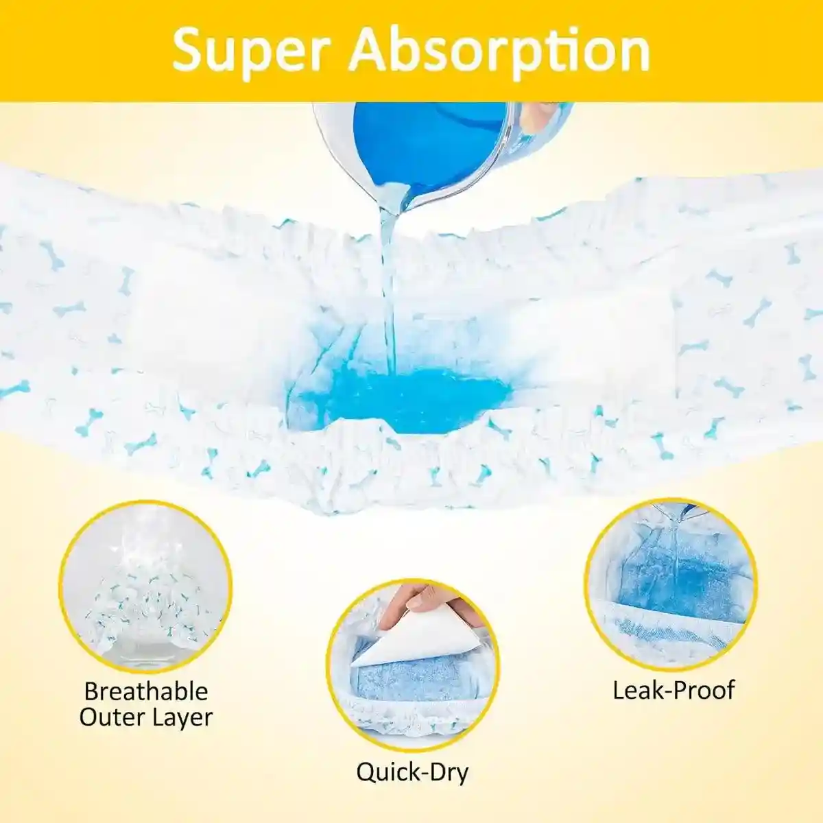 Male Dog Diapers Adjustable Fit Leak-Proof with Wetness Indicator - Image 7