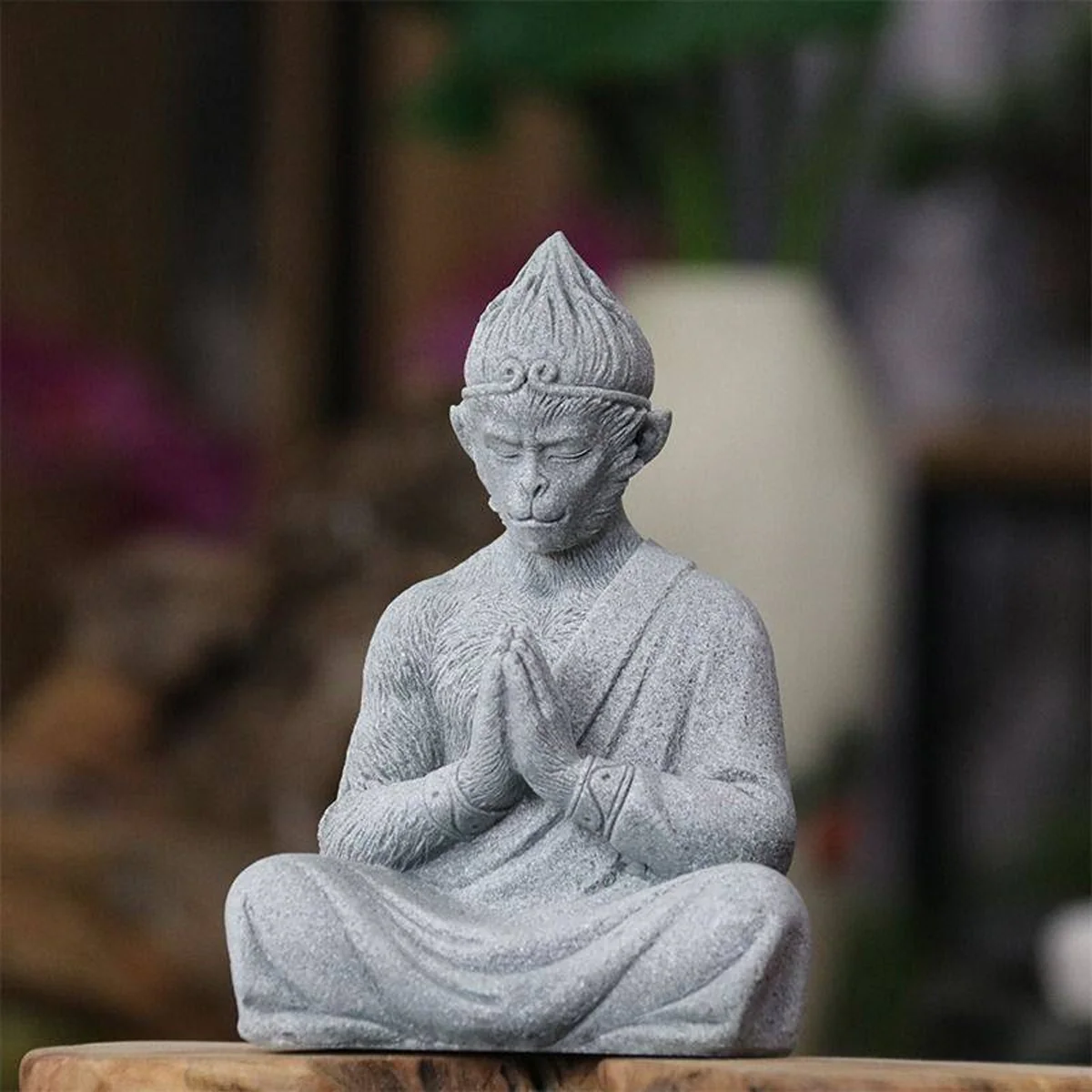 Meditating Resin Monkey Figurine Aquarium & Zen Desk Decor - Image 5