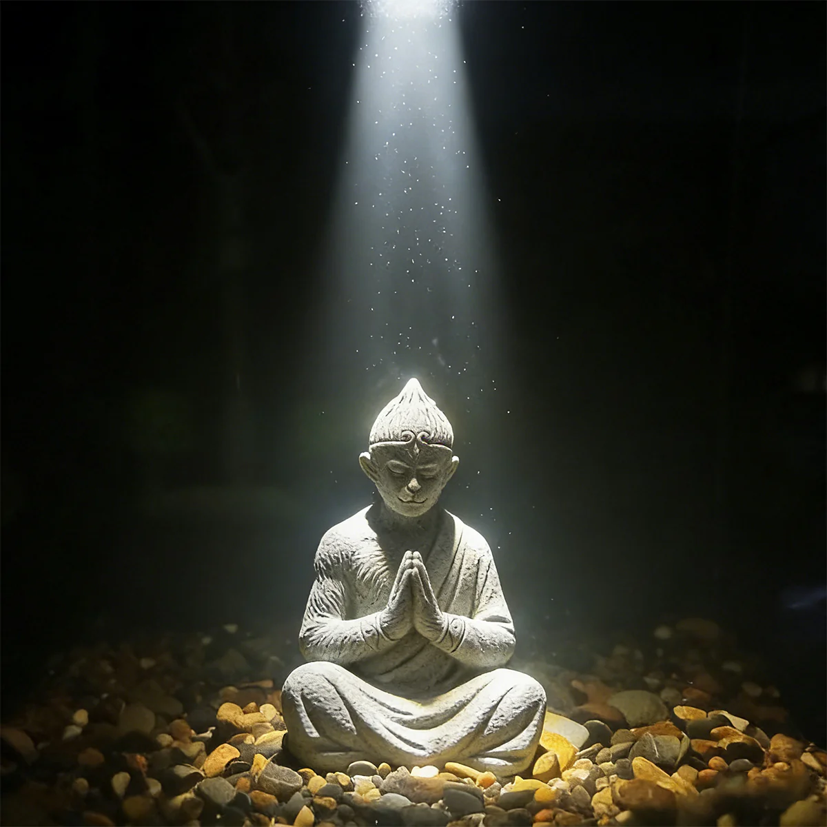 Meditating Resin Monkey Figurine Aquarium & Zen Desk Decor - Image 6