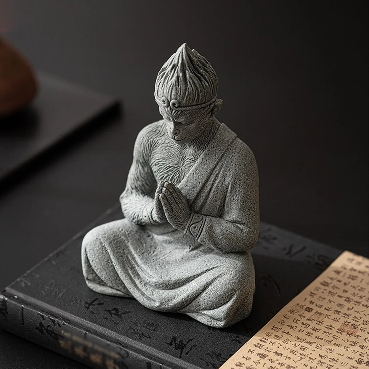 Meditating Resin Monkey Figurine Aquarium & Zen Desk Decor - Image 8
