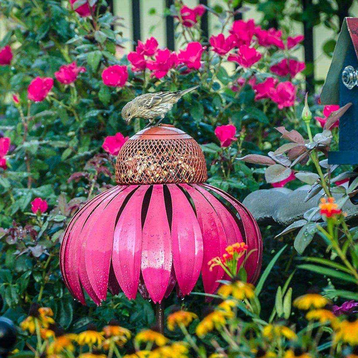 Metal Coneflower Bird Feeder for Small Birds - Image 10