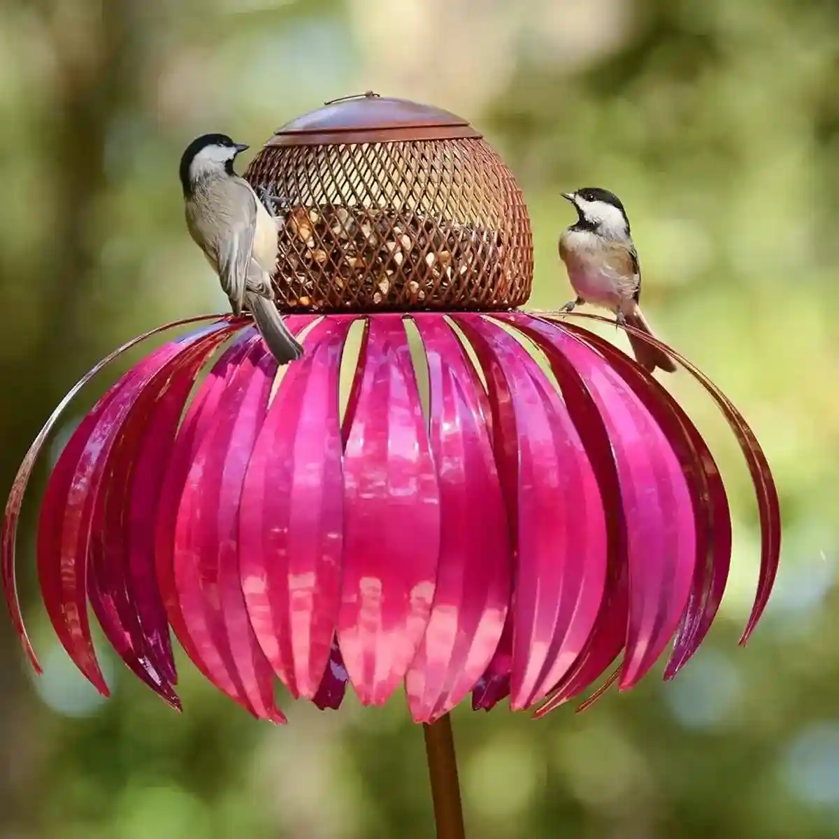 Metal Coneflower Bird Feeder for Small Birds - Image 4