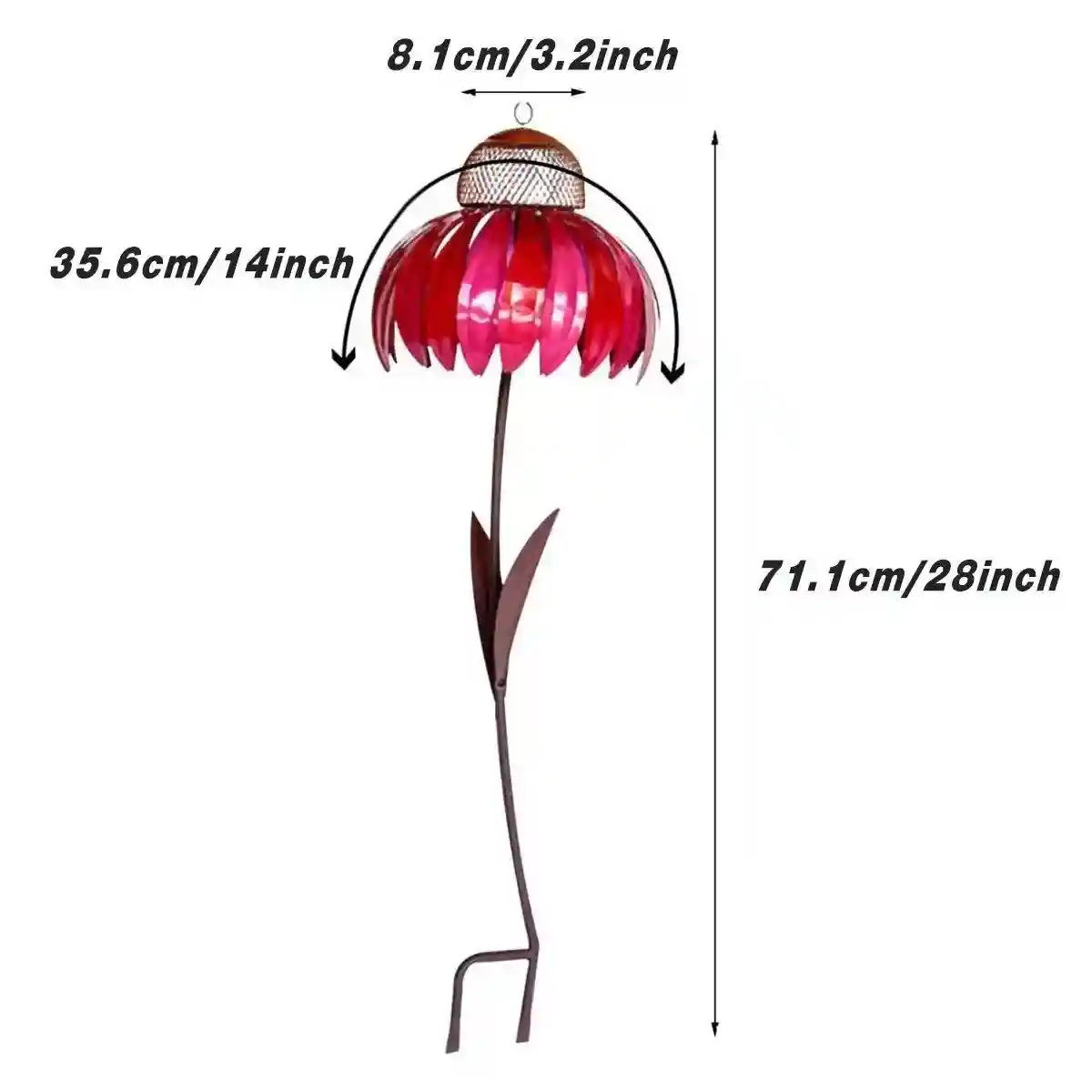 Metal Coneflower Bird Feeder for Small Birds - Image 9