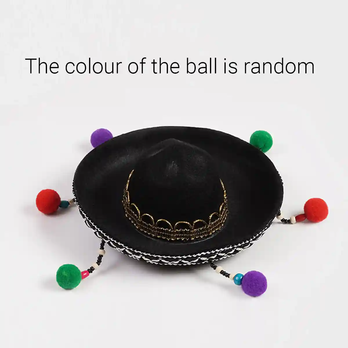 Mexican Pet Hat for Cats and Small Dogs Colorful Pom Poms Costume - Image 6