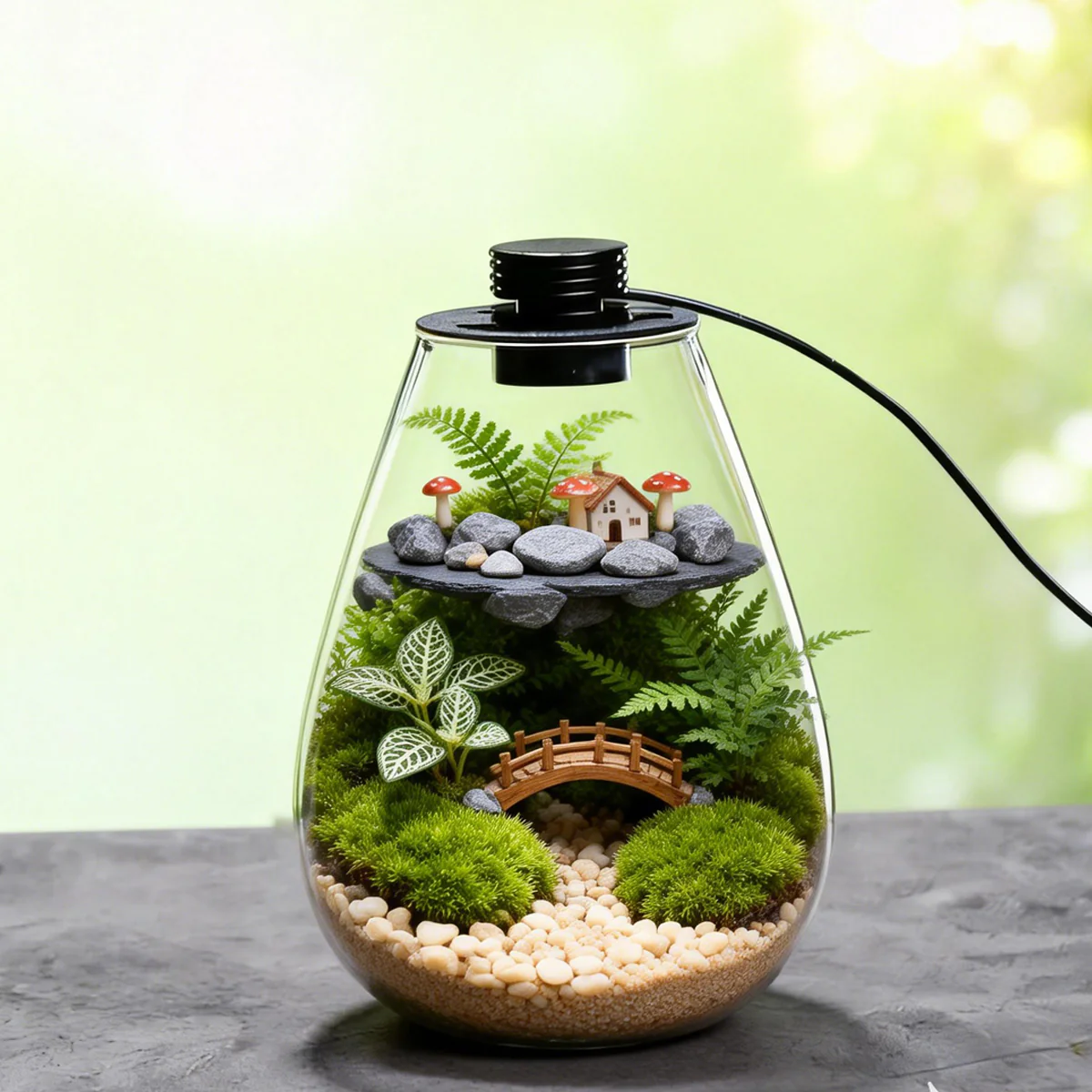 Miniature Landscape Glass Bottle With USB Light - Image 6