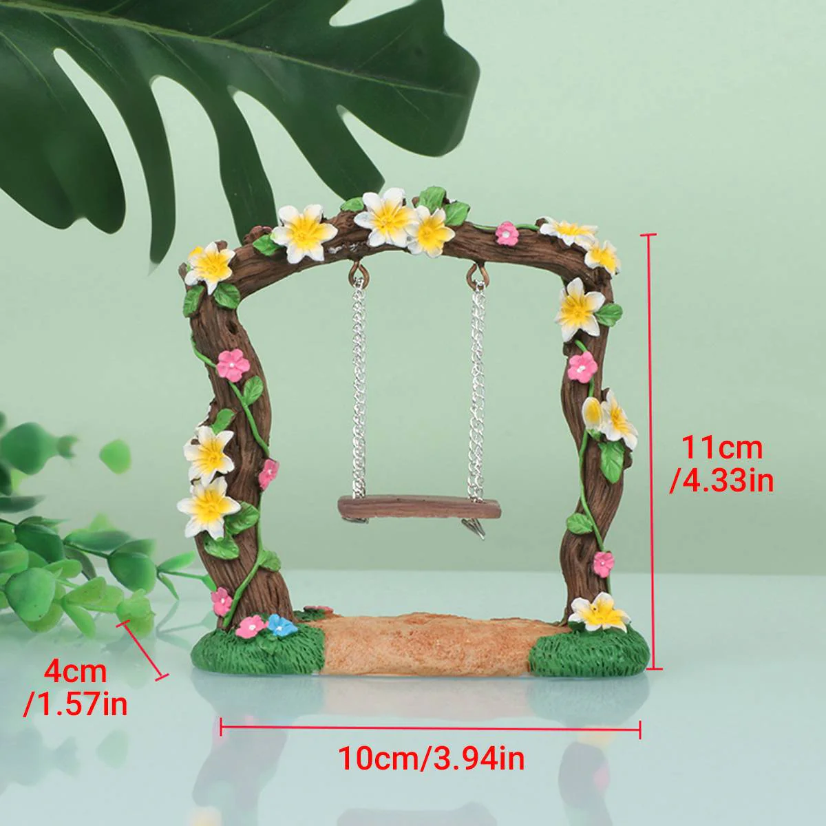 Miniature Resin Swing Garden Decor - Image 3