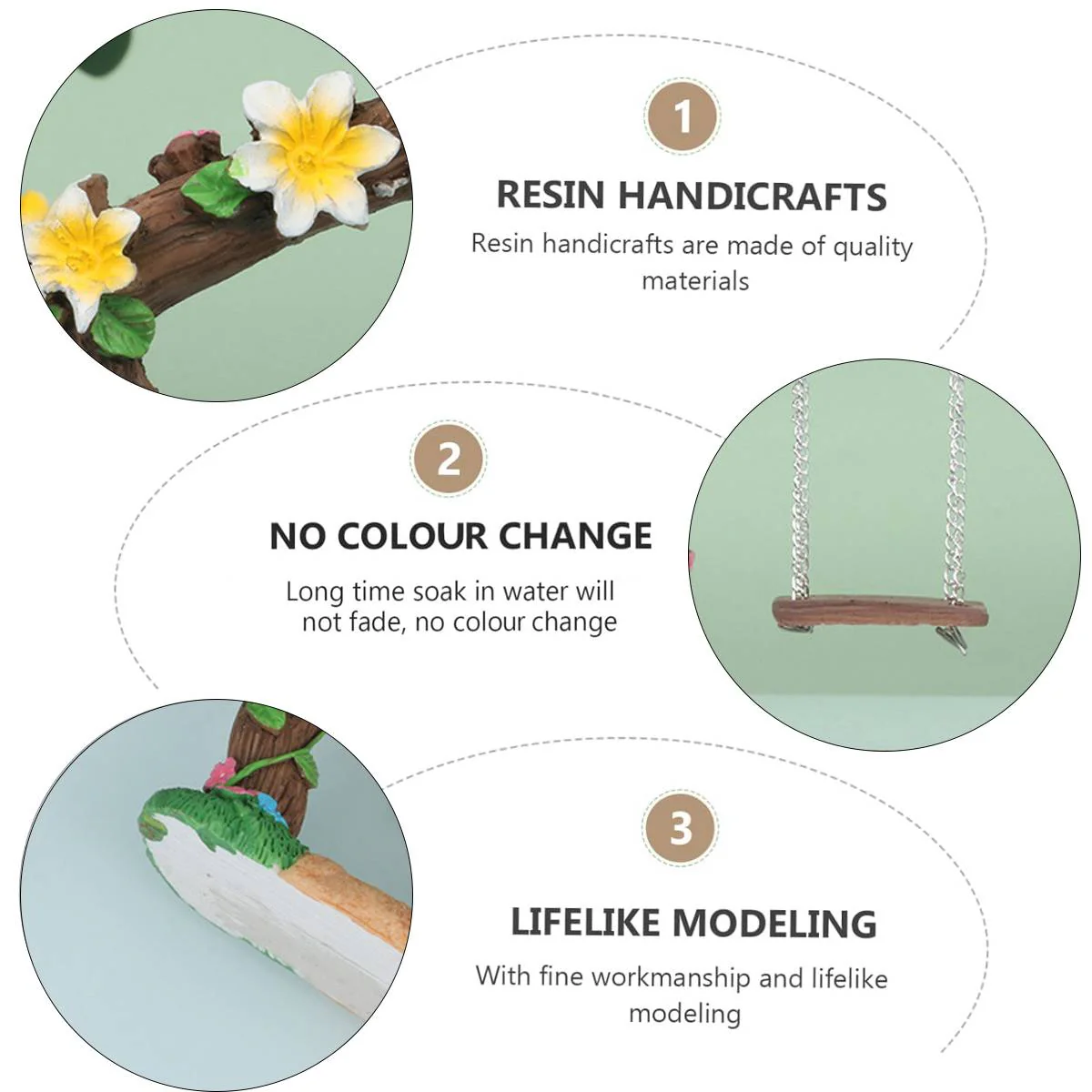 Miniature Resin Swing Garden Decor - Image 8