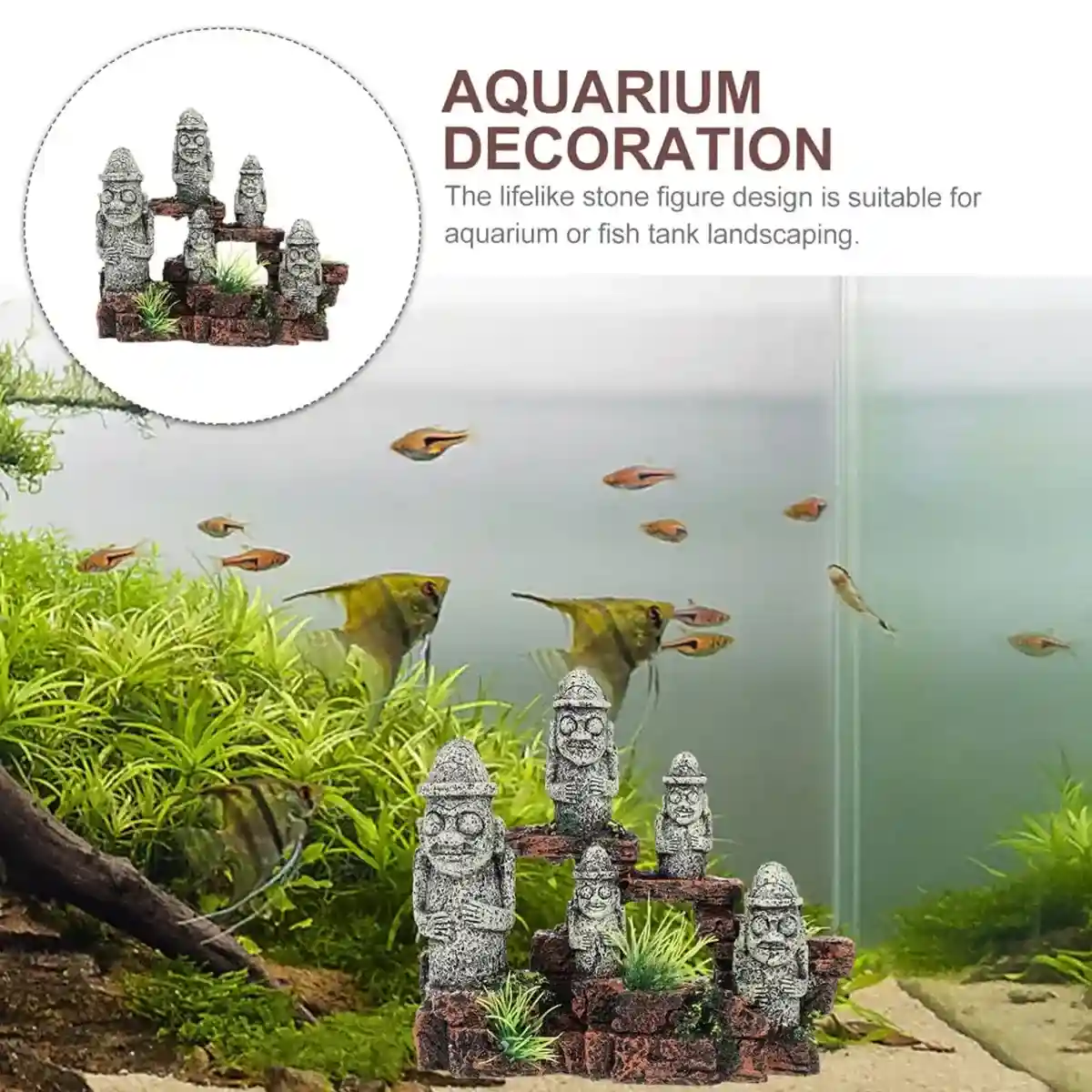 Easter Island Ornament Moai Statues Fish Tank Decoration Resin Model - Image 10