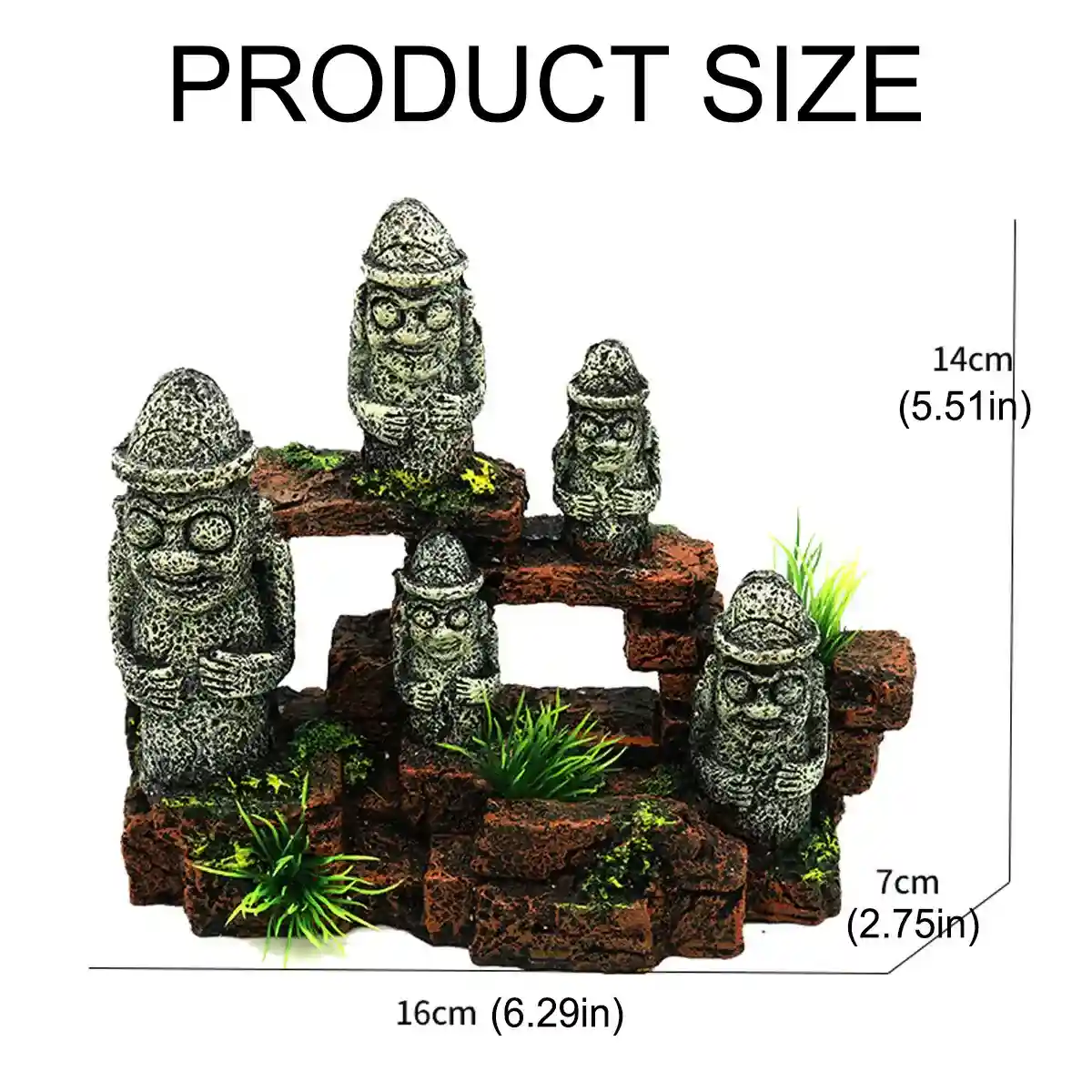 Easter Island Ornament Moai Statues Fish Tank Decoration Resin Model - Image 6