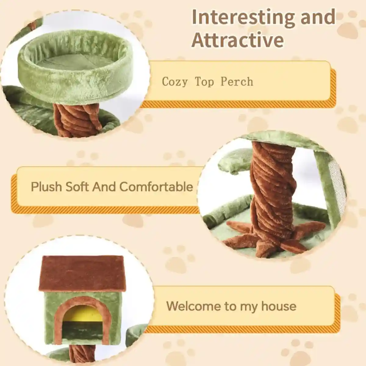 Multi-Level Modern Cat Tree With Cozy Condo And Scratching Board - Image 3