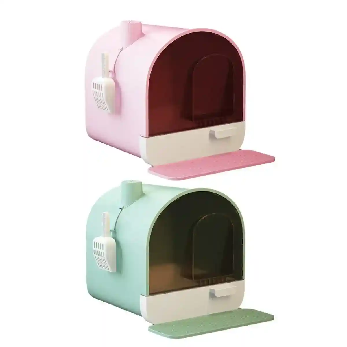 Fully Enclosed Cat Litter Box Large Litter Box with Drawer Cat Toilet Tray - Image 3