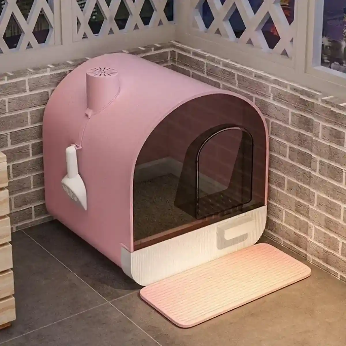 Fully Enclosed Cat Litter Box Large Litter Box with Drawer Cat Toilet Tray - Image 8