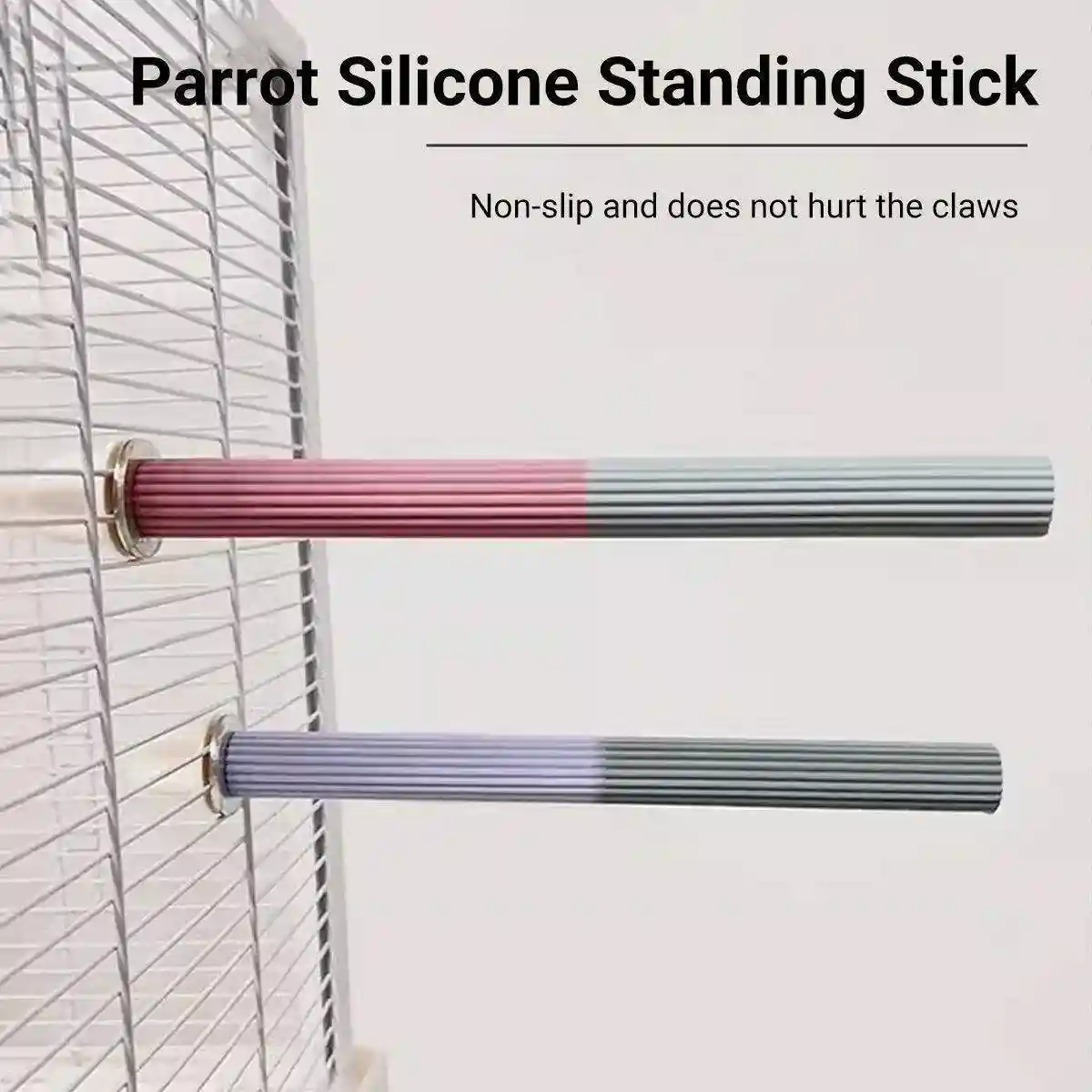 Non-Slip Silicone Parrot Perch Stand Stick Grinding Claw Bird Cage Accessories - Image 11