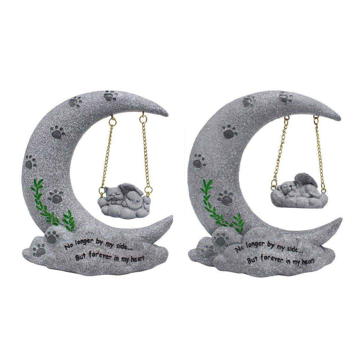 Moon-Themed Pet Memorial Resin Cat or Dog Tribute for Garden & Home - Image 2