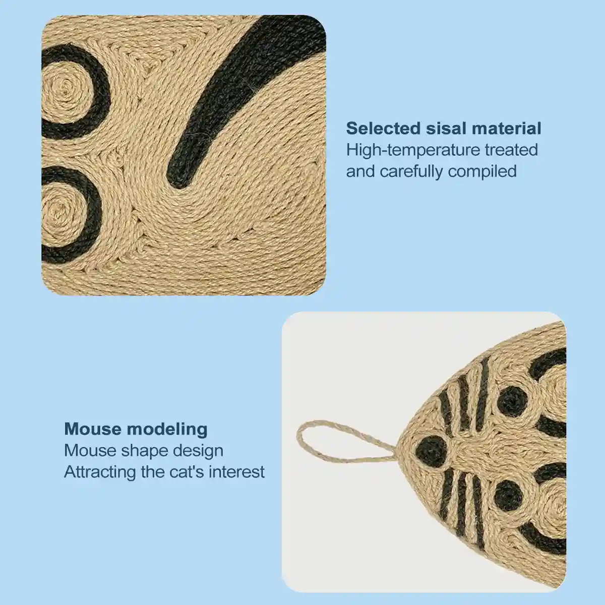 Mouse-Shaped Cat Scratching Board Sisal Claw Care Pad For Furniture Protection - Image 12