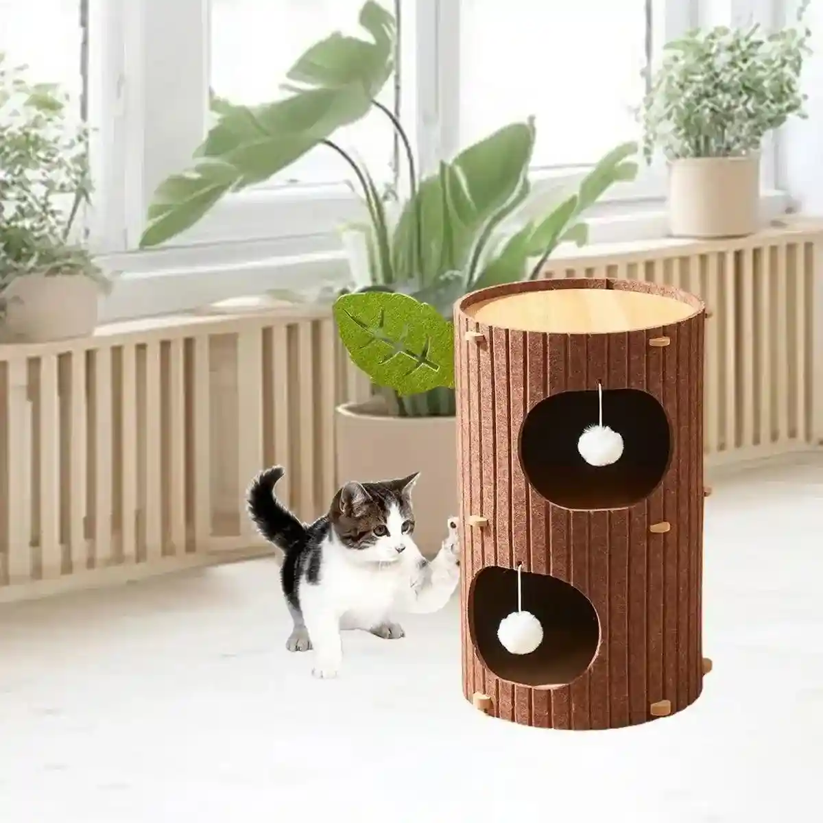 Stylish Multi-Layer Tree Trunk Cat House Indoor for Rest & Play - Image 10
