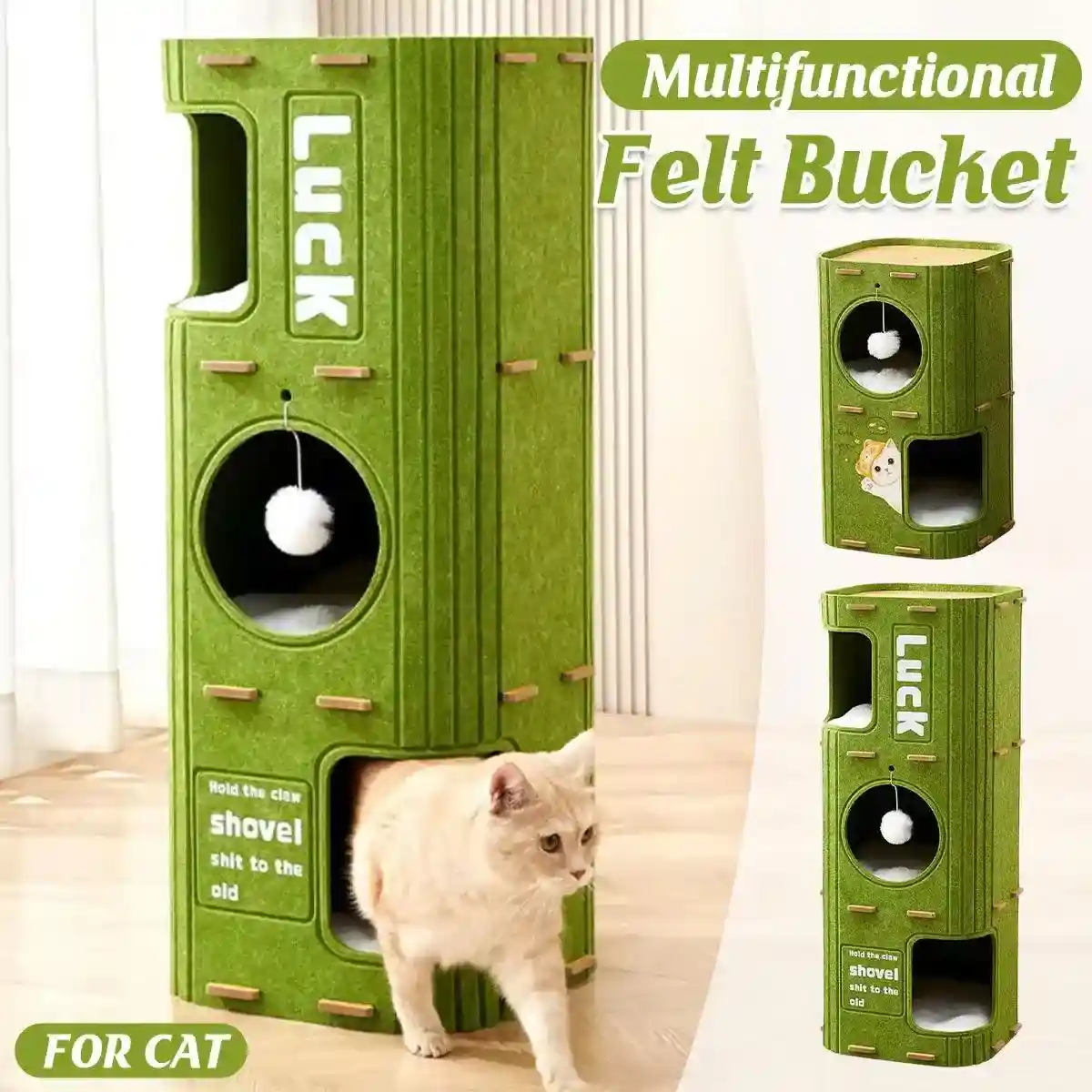 Modern Felt Multi-Layer Cat House for Play and Relaxation