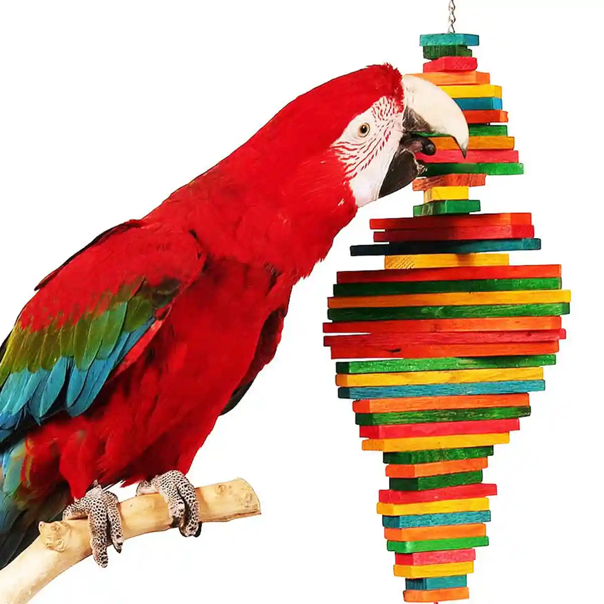 Multi-Layer Parrot Toy Wooden Hanging Pendant for Chewing and Climbing - Image 12
