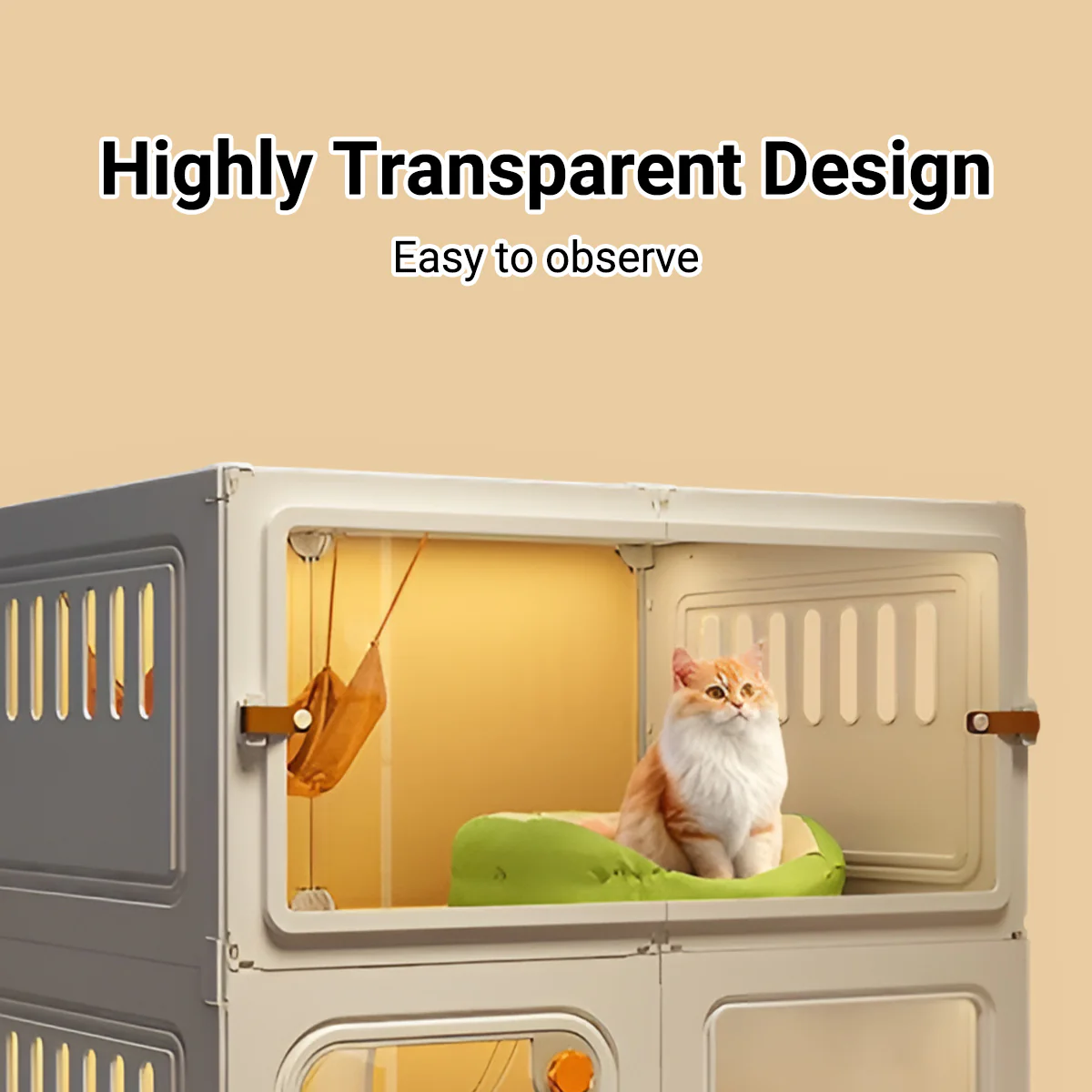 Multi-Level Cat Villa With Litter Drawer & Clear Panels - Image 15