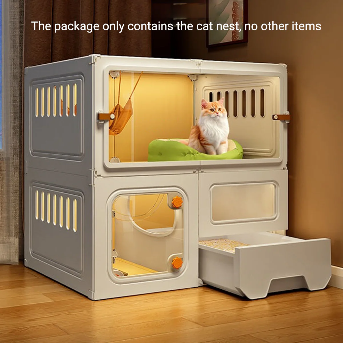 Multi-Level Cat Villa With Litter Drawer & Clear Panels - Image 18