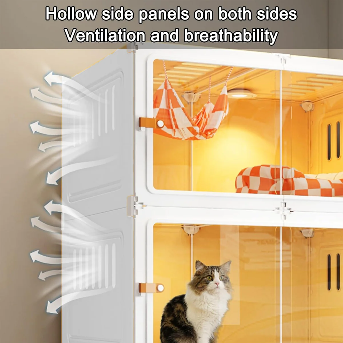 Multi-Level Cat Villa With Litter Drawer & Clear Panels - Image 3