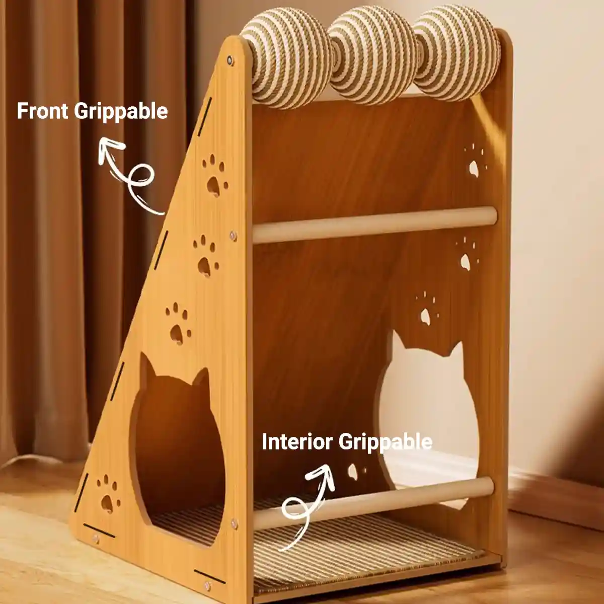 Multifunctional Sisal Cat Scratching Post with Playhouse Design - Image 6