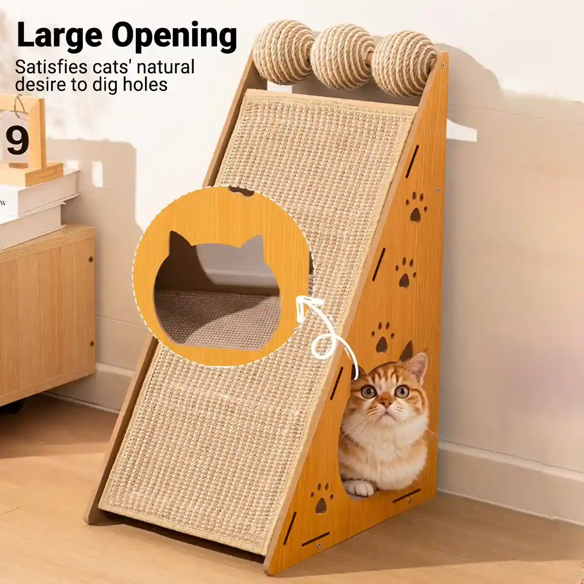 Multifunctional Sisal Cat Scratching Post with Playhouse Design - Image 8