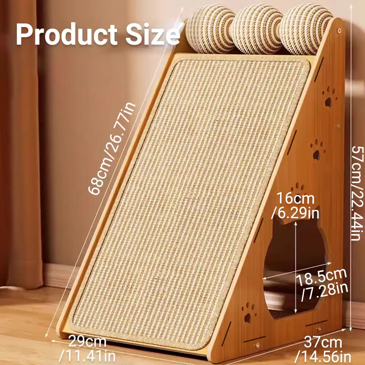 Multifunctional Sisal Cat Scratching Post with Playhouse Design - Image 9
