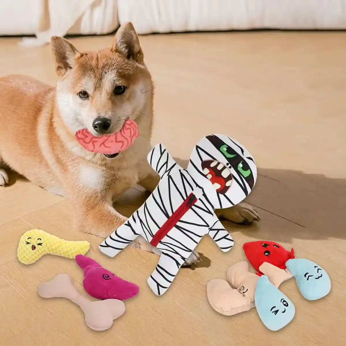 Mummy Plush Dog Toy Set 9-in-1 Interactive - Image 15