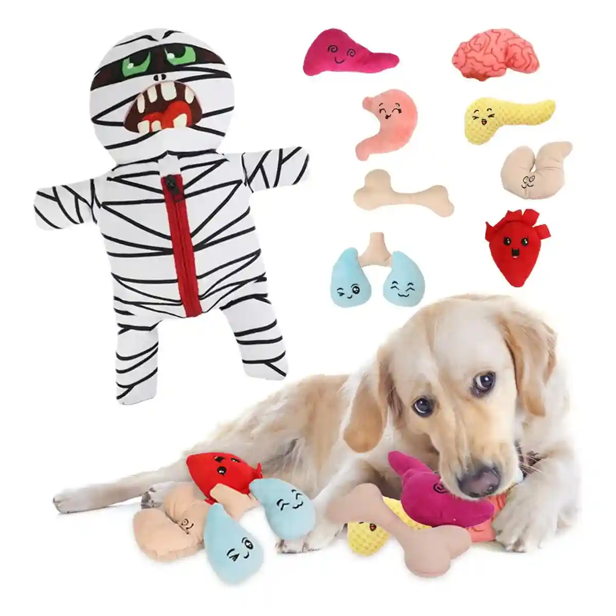 Mummy Plush Dog Toy Set 9-in-1 Interactive - Image 18