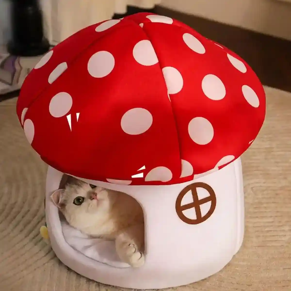 Mushroom Cat Kennel Cosy & Stylish Pet Bed for Cats and Small Animals - Image 5