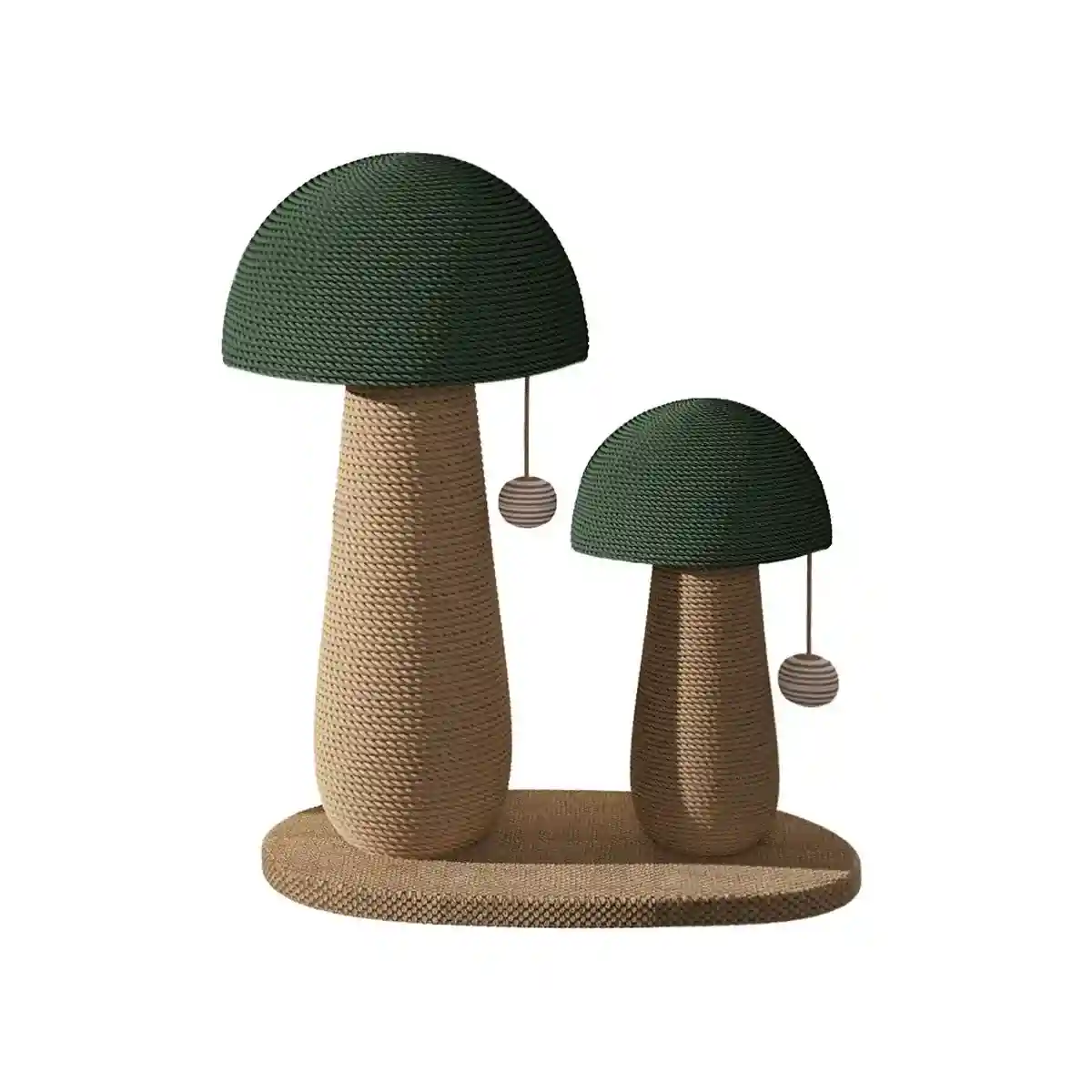 Mushroom Cat Scratching Post with Sisal Rope and Hanging Toy - Image 3