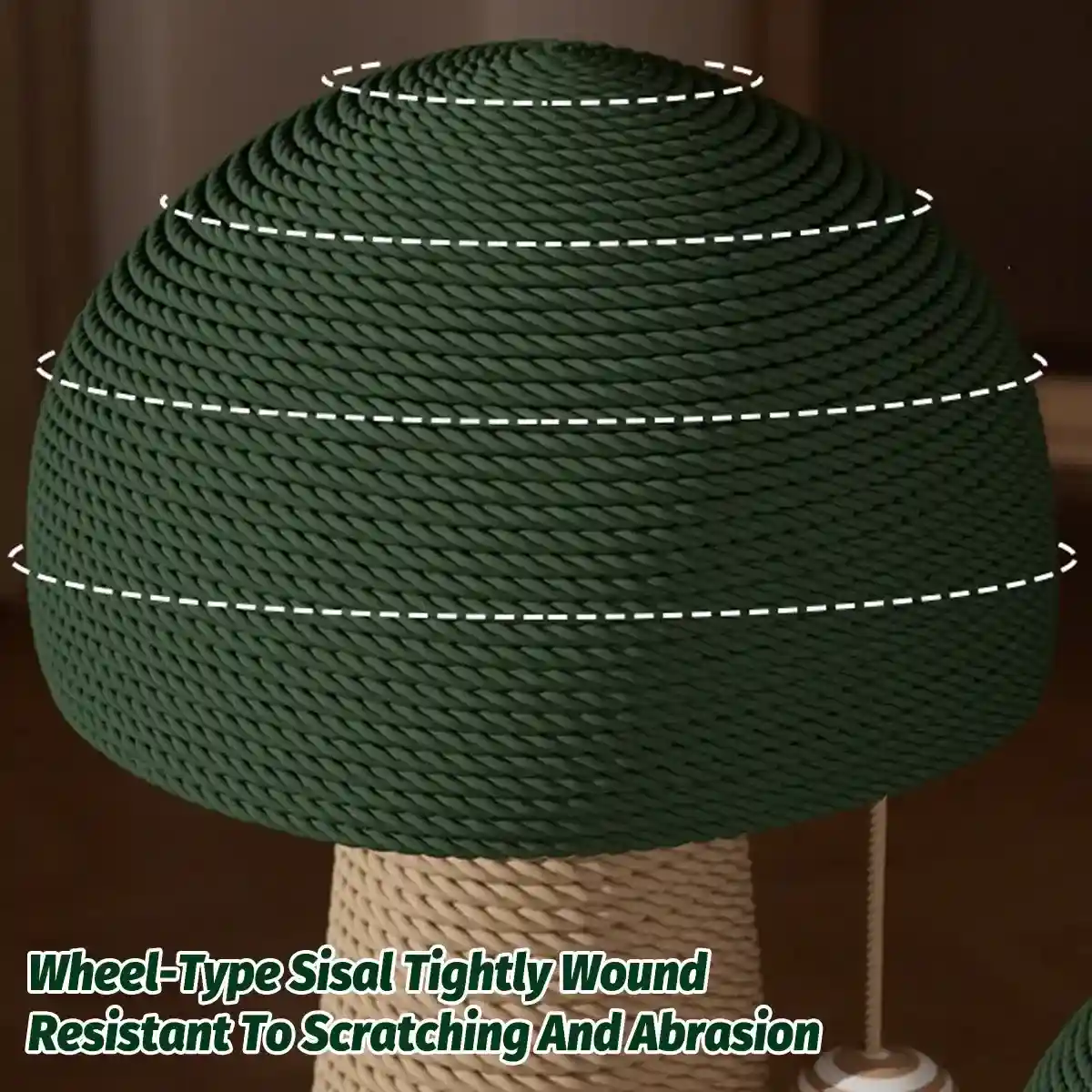 Mushroom Cat Scratching Post with Sisal Rope and Hanging Toy - Image 5