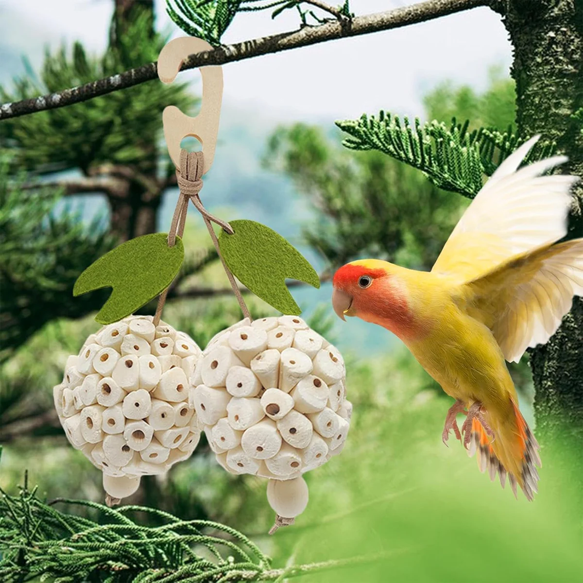 Natural Chewing Ball Bird Toy - Image 3