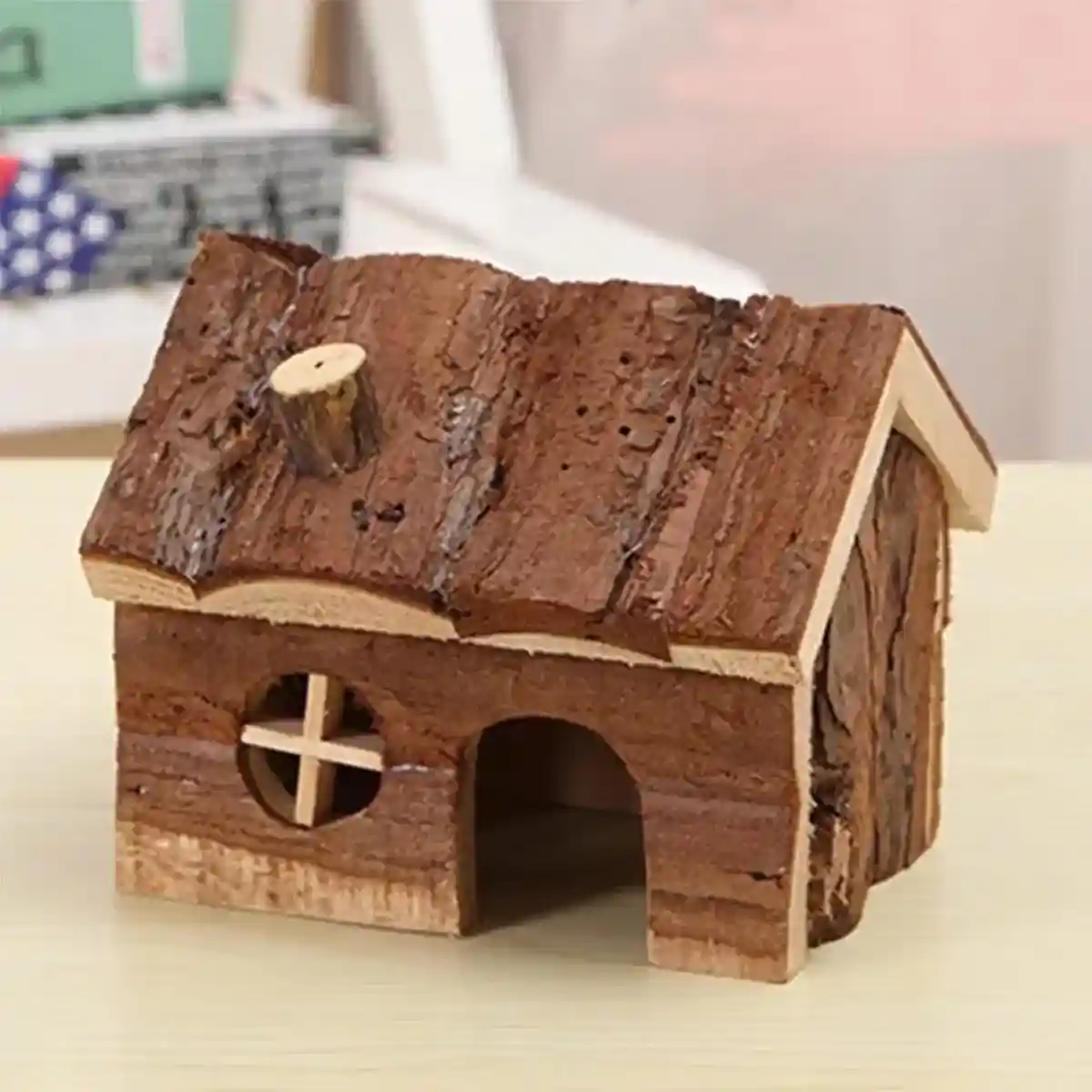 Natural Wood Hamster House S/L - Image 3