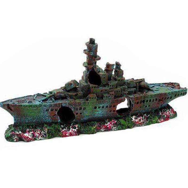 Fish Tank Resin Sunken Ship Decoration 23*5*11cm - Image 2
