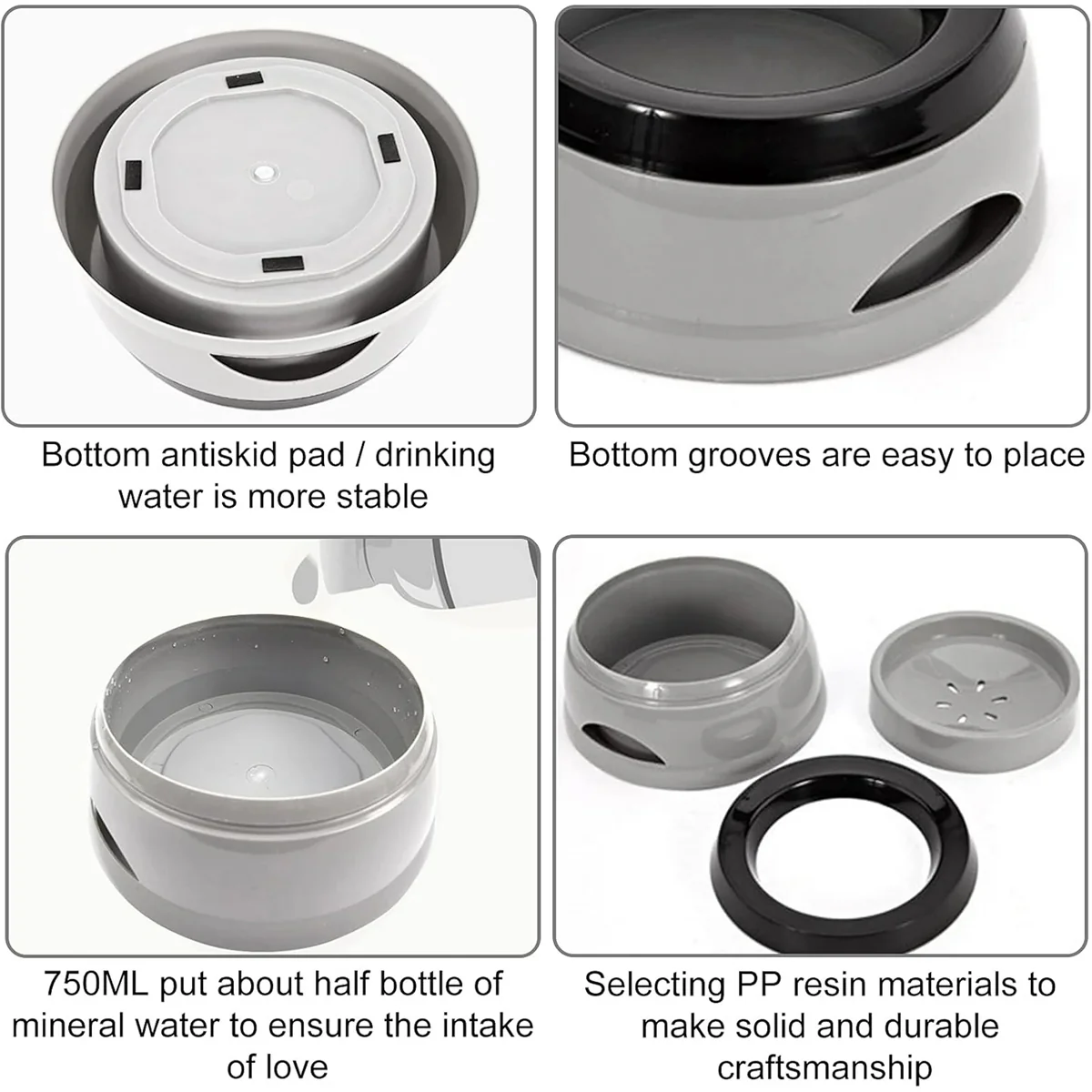 No Spill Pet Water Bowl With Floating Plate - Image 4