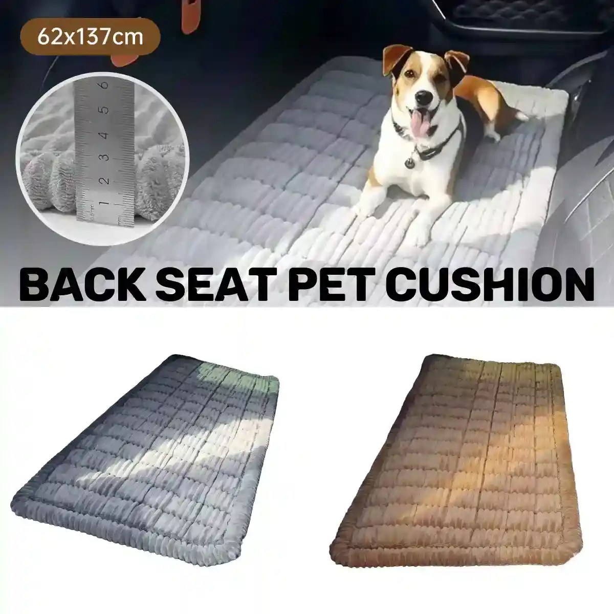 Non-Slip Thickened Car Dog Cushion Soft Travel Seat Protector - Image 2