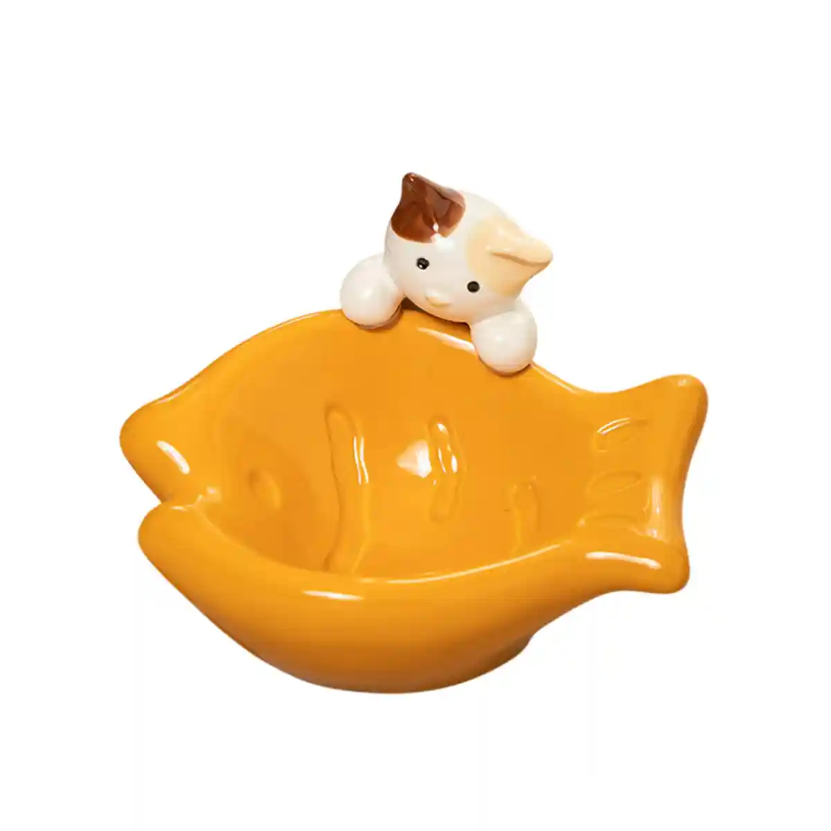 Tilted Ceramic Cat Bowl with Neck Support for Cats and Small Dogs - Image 2