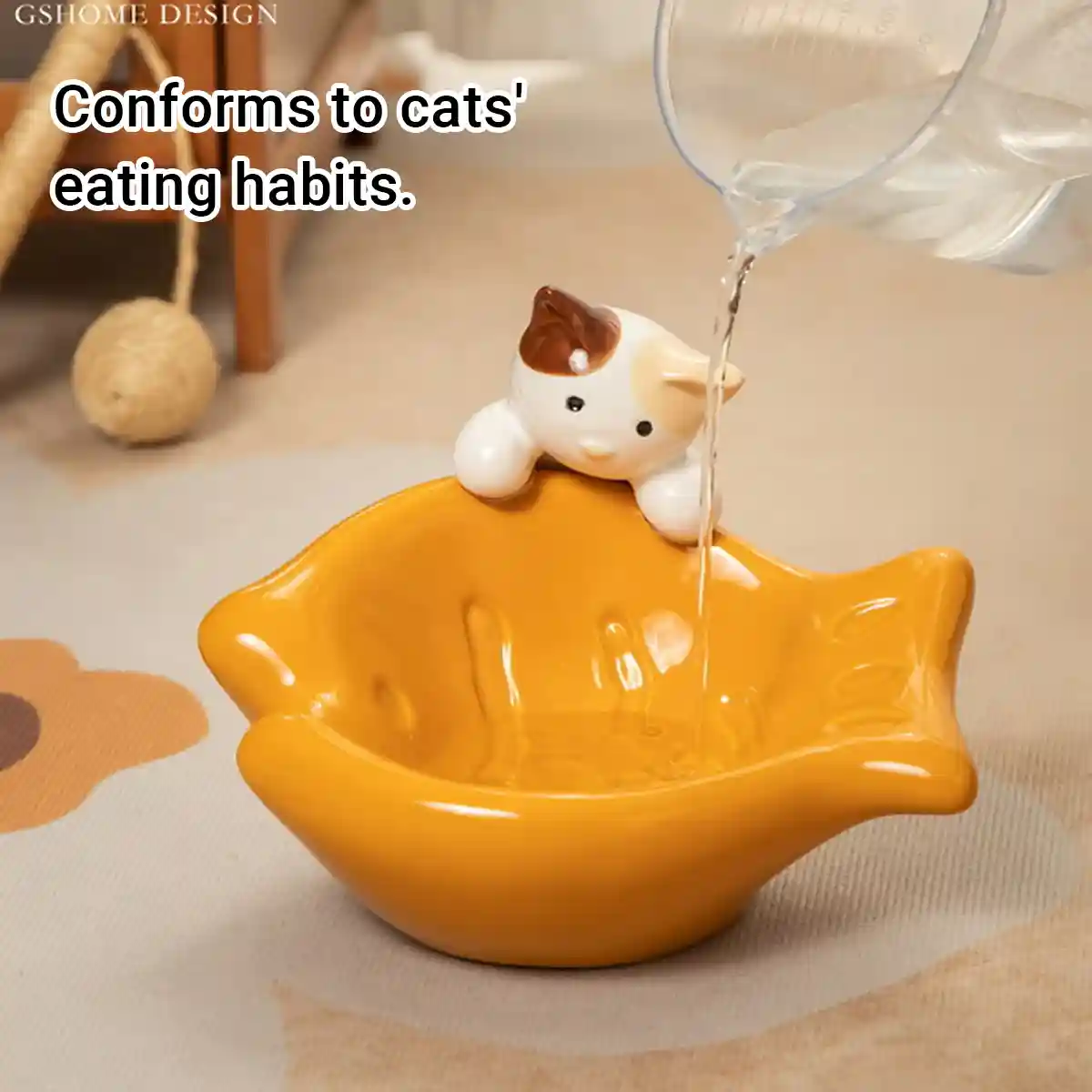 Tilted Ceramic Cat Bowl with Neck Support for Cats and Small Dogs - Image 6