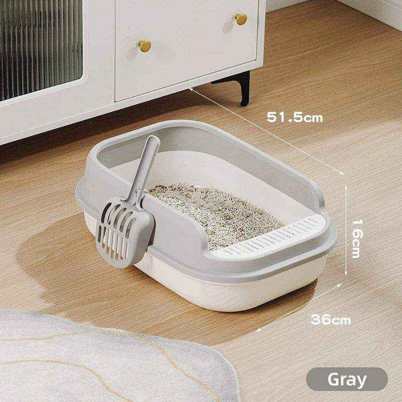 Spacious Open Cat Litter Box with High Sides for Low-Tracking Cleanliness - Image 10