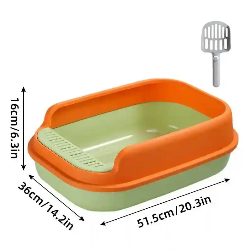 Spacious Open Cat Litter Box with High Sides for Low-Tracking Cleanliness - Image 3