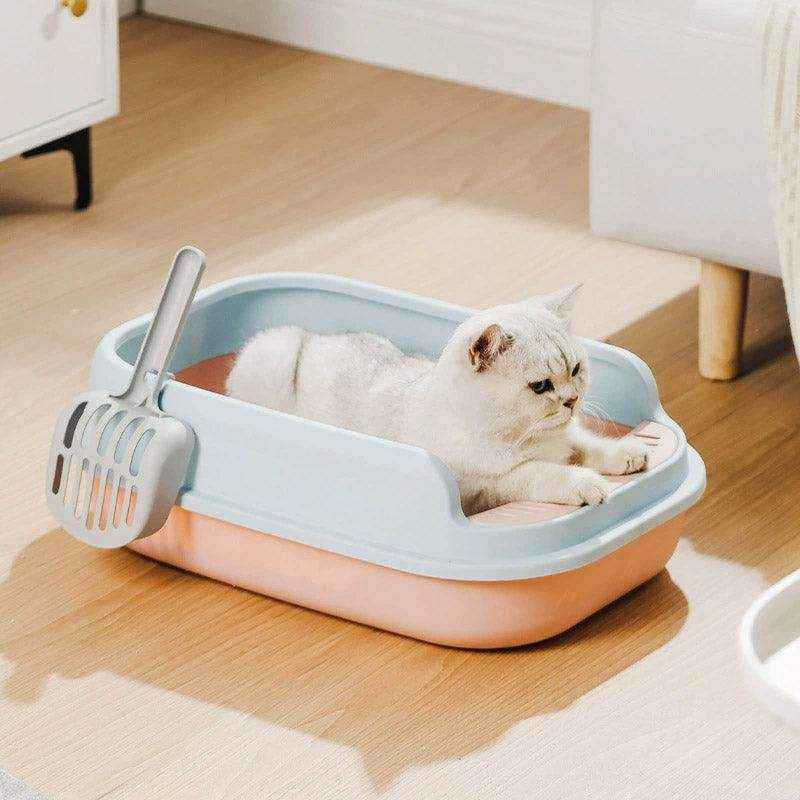 Spacious Open Cat Litter Box with High Sides for Low-Tracking Cleanliness - Image 4