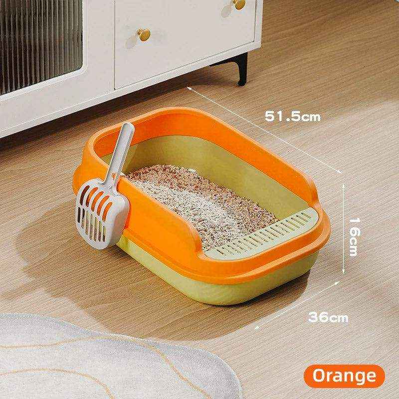 Spacious Open Cat Litter Box with High Sides for Low-Tracking Cleanliness - Image 7