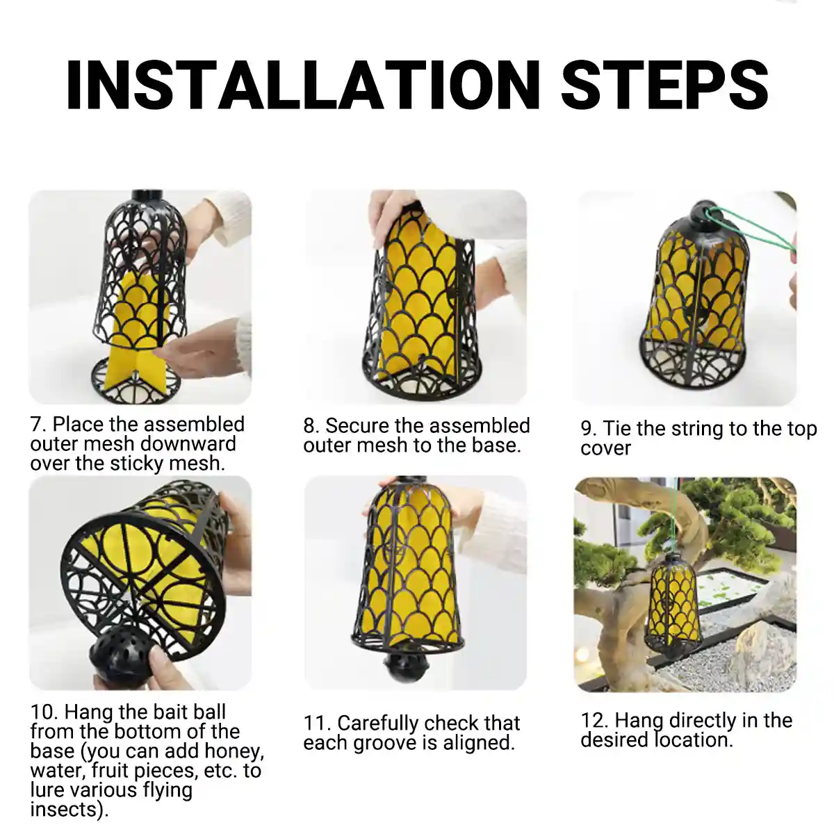 Outdoor Fruit Fly & Bee Traps Set of 2 Bell-Type Insect Traps - Image 11
