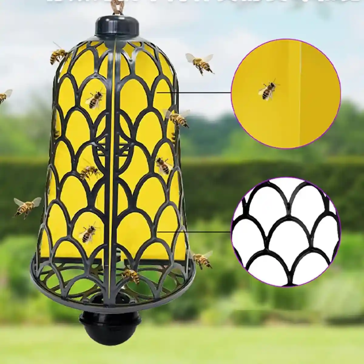 Outdoor Fruit Fly & Bee Traps Set of 2 Bell-Type Insect Traps - Image 12