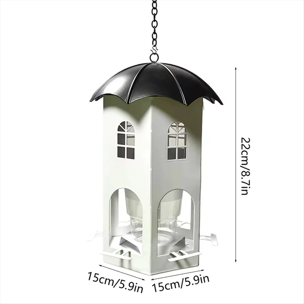 Outdoor Hanging Bird Feeder with Umbrella Lid - Image 4