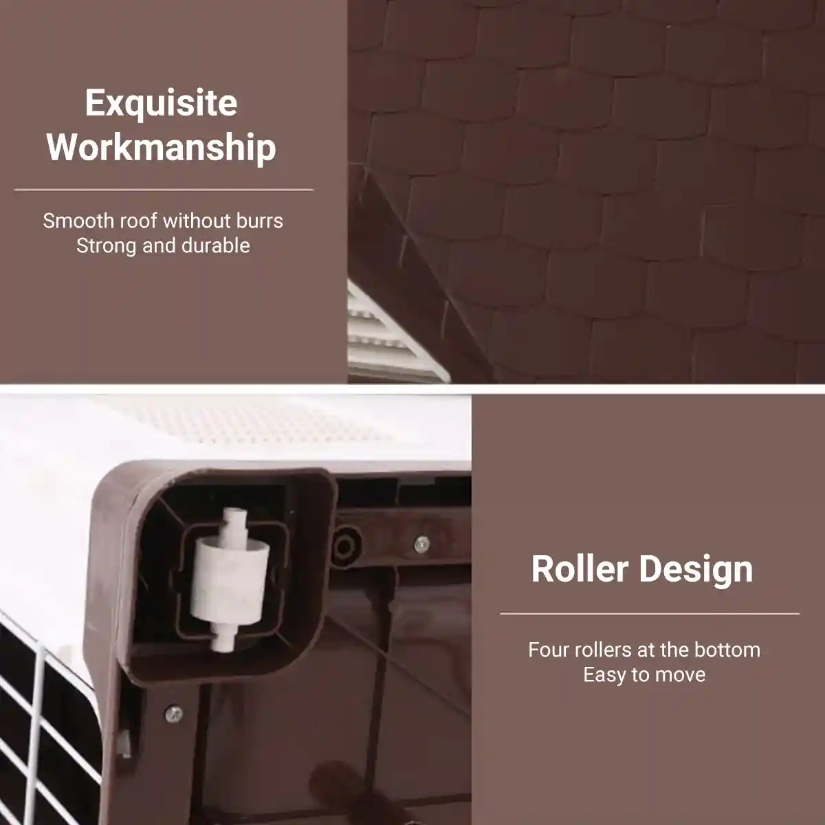 Outdoor Plastic Dog House with Ventilation and Iron Gate - Image 9