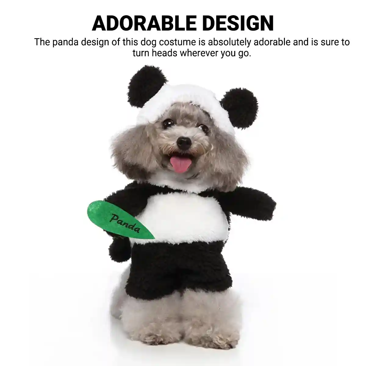 Adorable Panda Costume for Dogs Soft Fleece Pet Outfit S to L - Image 2